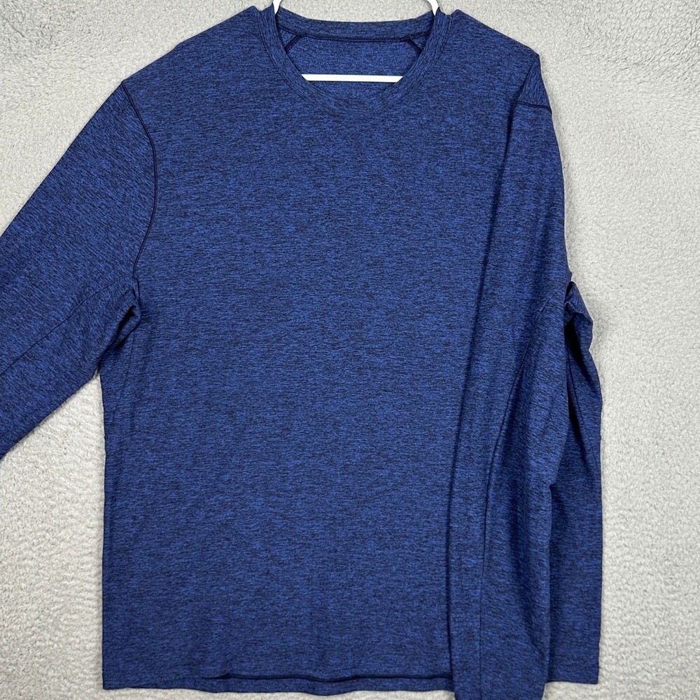 Lululemon Long Sleeve Shirt Mens 2XL Metal Vent Tech Blue Activewear Crewneck